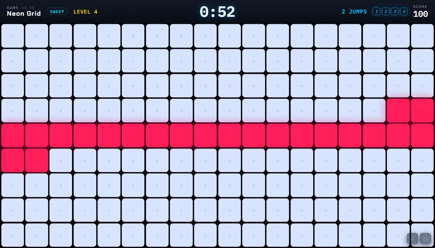 Sweep: a red bar sweeping across a white floor